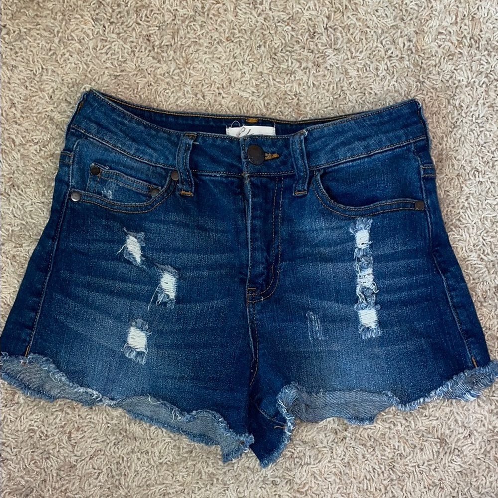 Elan - Denim Distressed Women Shorts